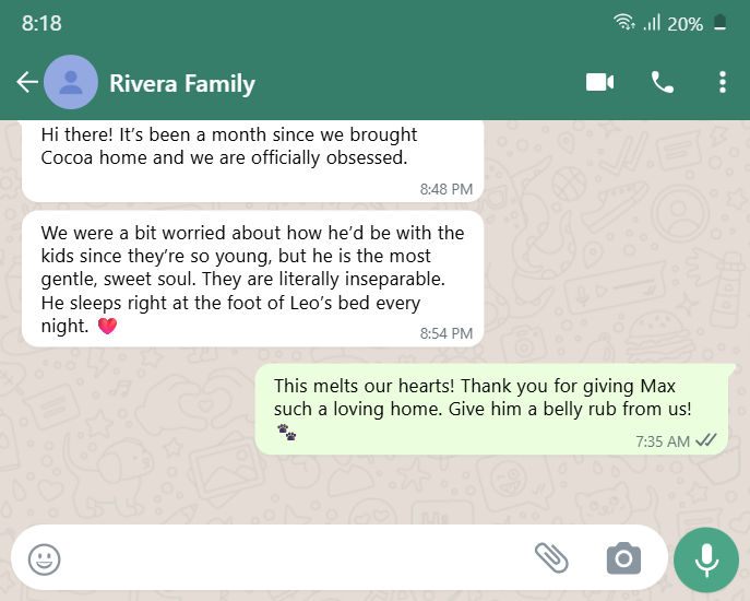 Message from The Rivera Family